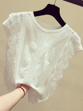 Ropa de moda Camisas lisas Verano 2024 Tops y blusas de mujer Blusas de patchwork de encaje